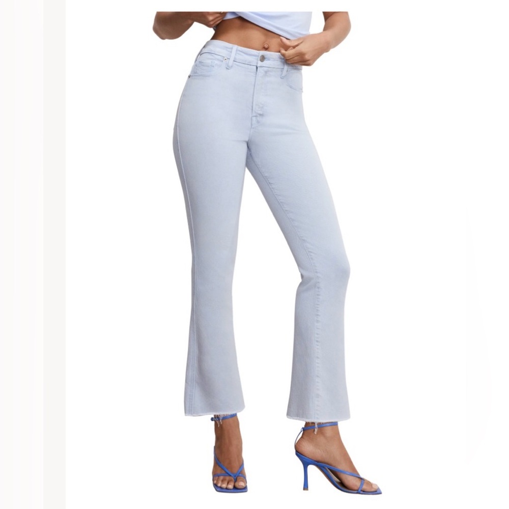 Good American High Waist Ankle Straight Leg Jeans